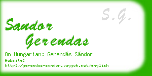 sandor gerendas business card