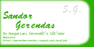 sandor gerendas business card